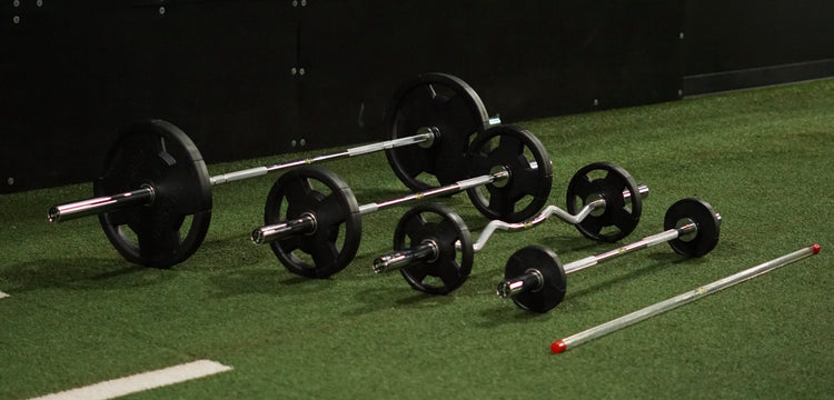 The full Level Bar line-up loaded with plates on turf